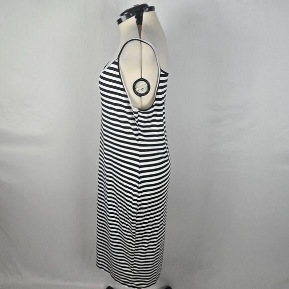 Shein Dress Women's 3XL Black White Stripe Spaghetti Straps Fit & Flare Midi - Picture 14 of 16